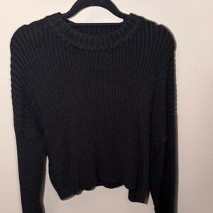 Black Women's Cropped Sweater